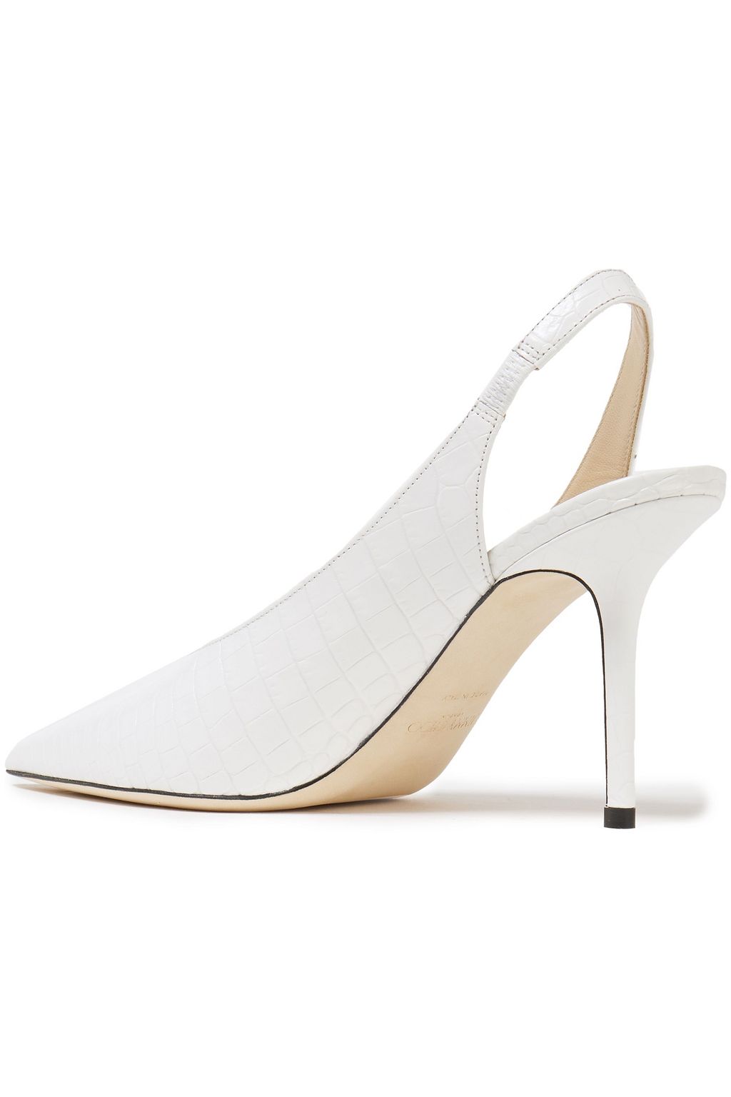 JIMMY CHOO Ivy 85 croc-effect leather slingback pumps