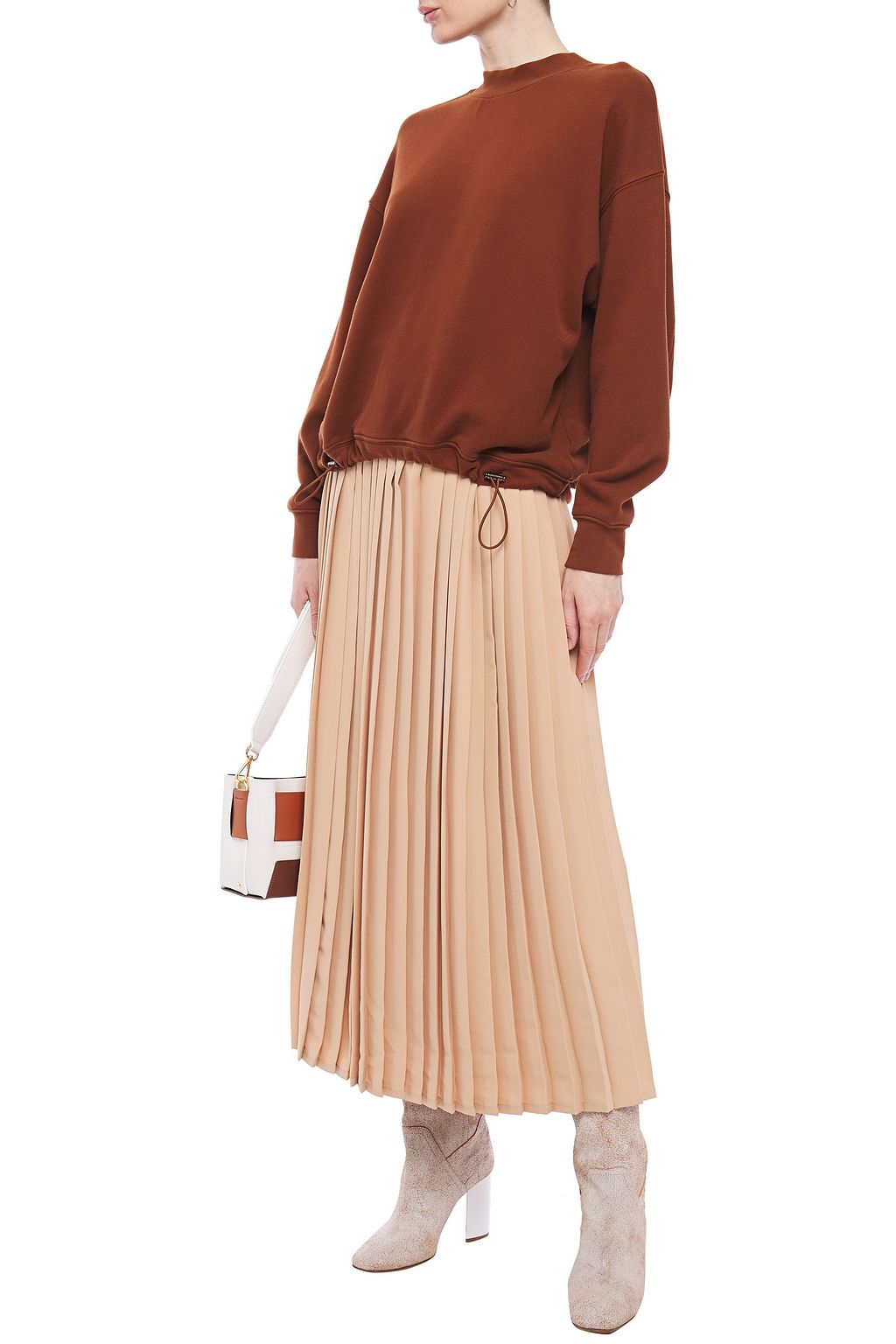 MM6 MAISON MARGIELA Pleated crepe midi skirt