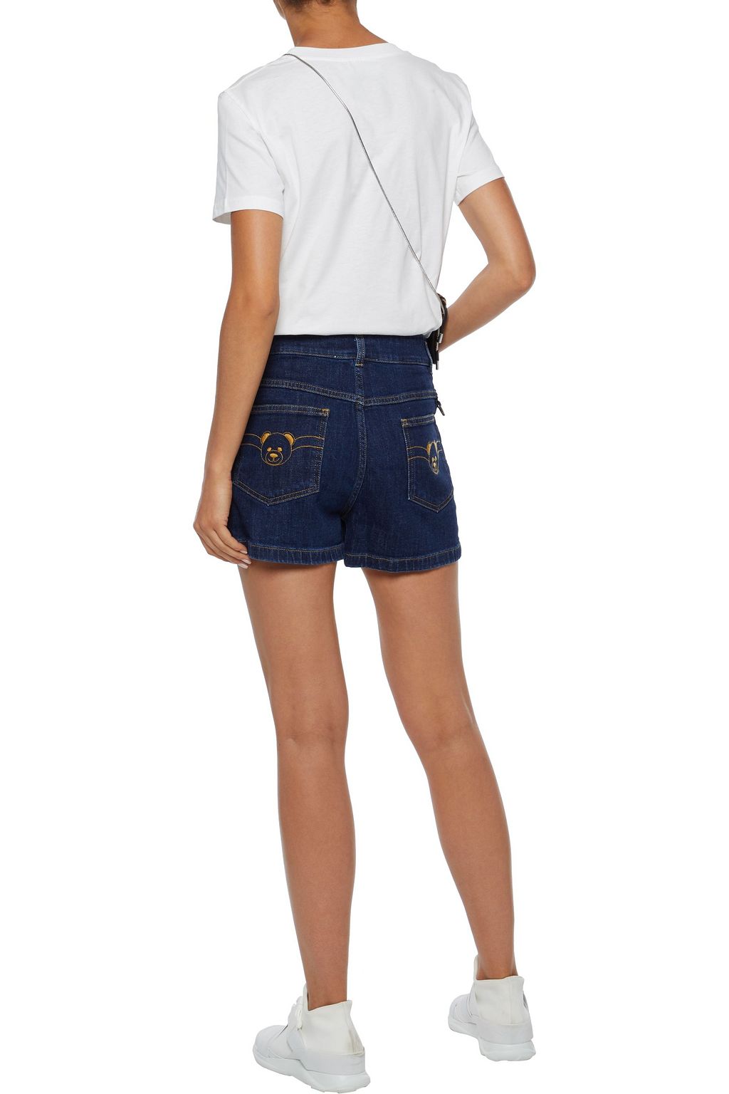 MOSCHINO Embroidered denim shorts