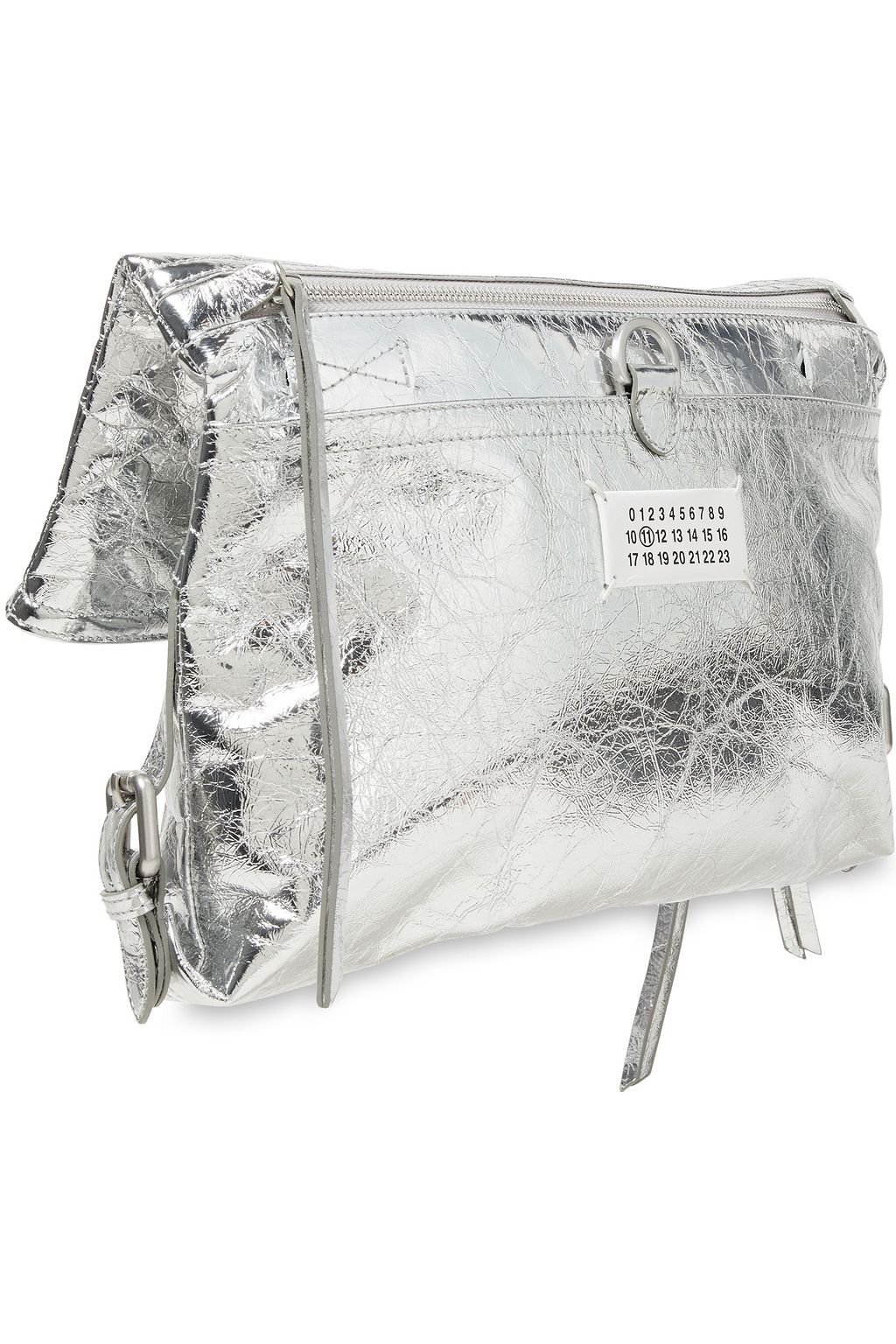 MAISON MARGIELA Metallic cracked-leather shoulder bag