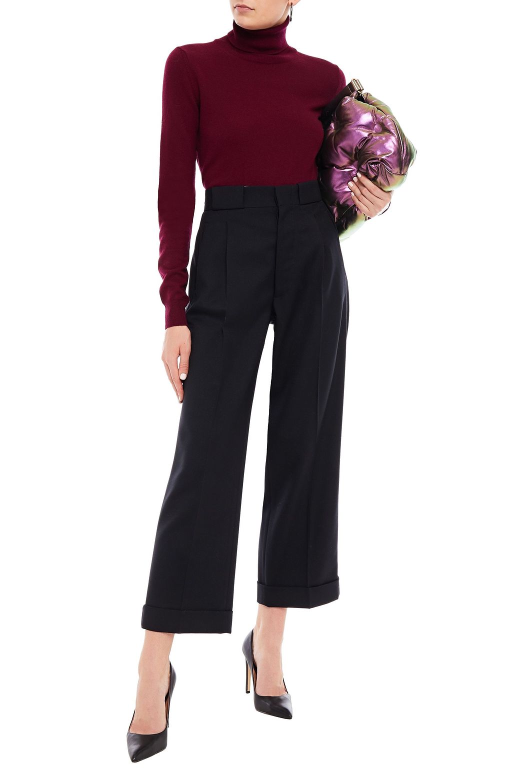 MAISON MARGIELA Pleated wool-blend twill straight-leg pants