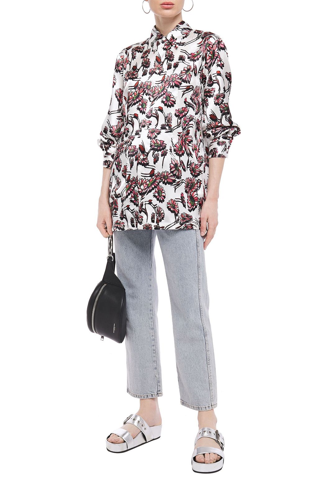 MM6 MAISON MARGIELA Floral-print satin shirt
