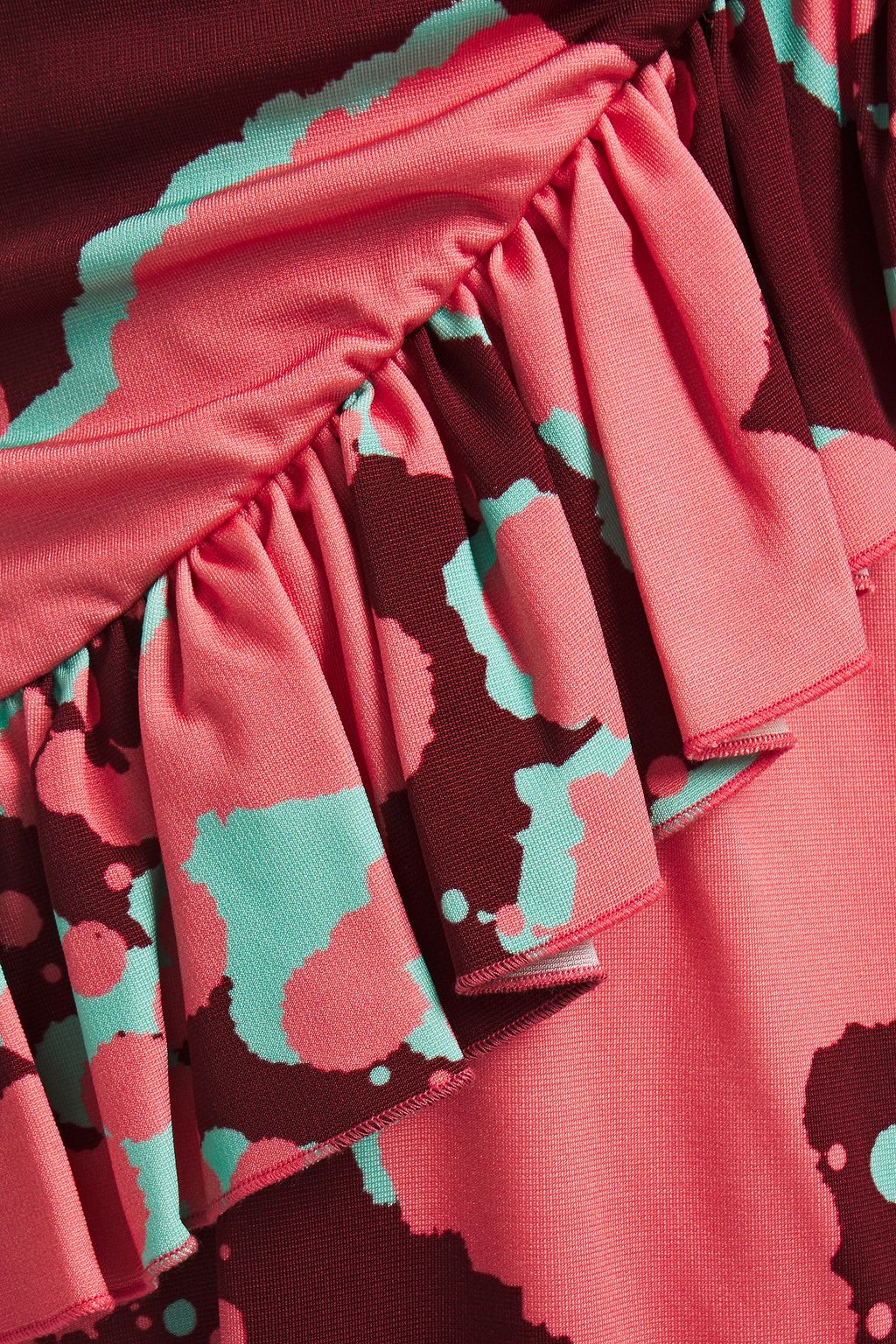 JUST CAVALLI Ruffled printed stretch-jersey maxi dress