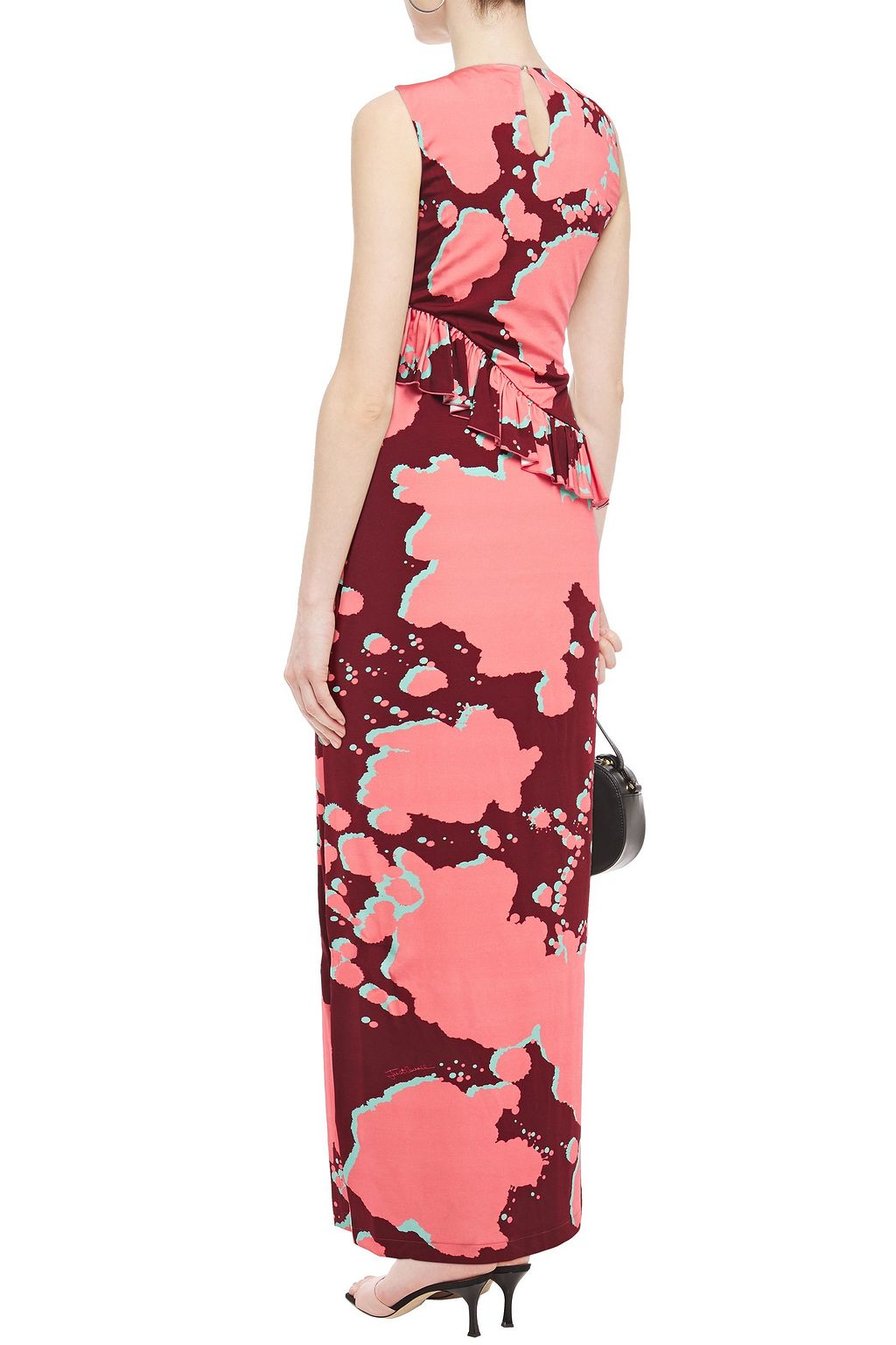 JUST CAVALLI Ruffled printed stretch-jersey maxi dress