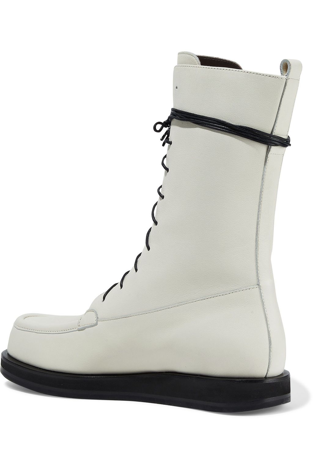 THE ROW Patty lace-up leather ankle boots