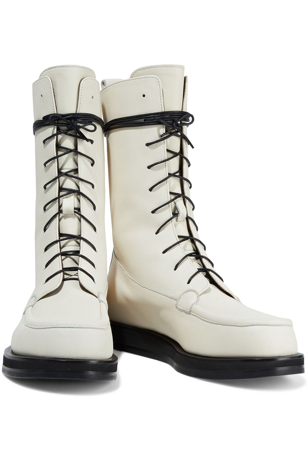 THE ROW Patty lace-up leather ankle boots