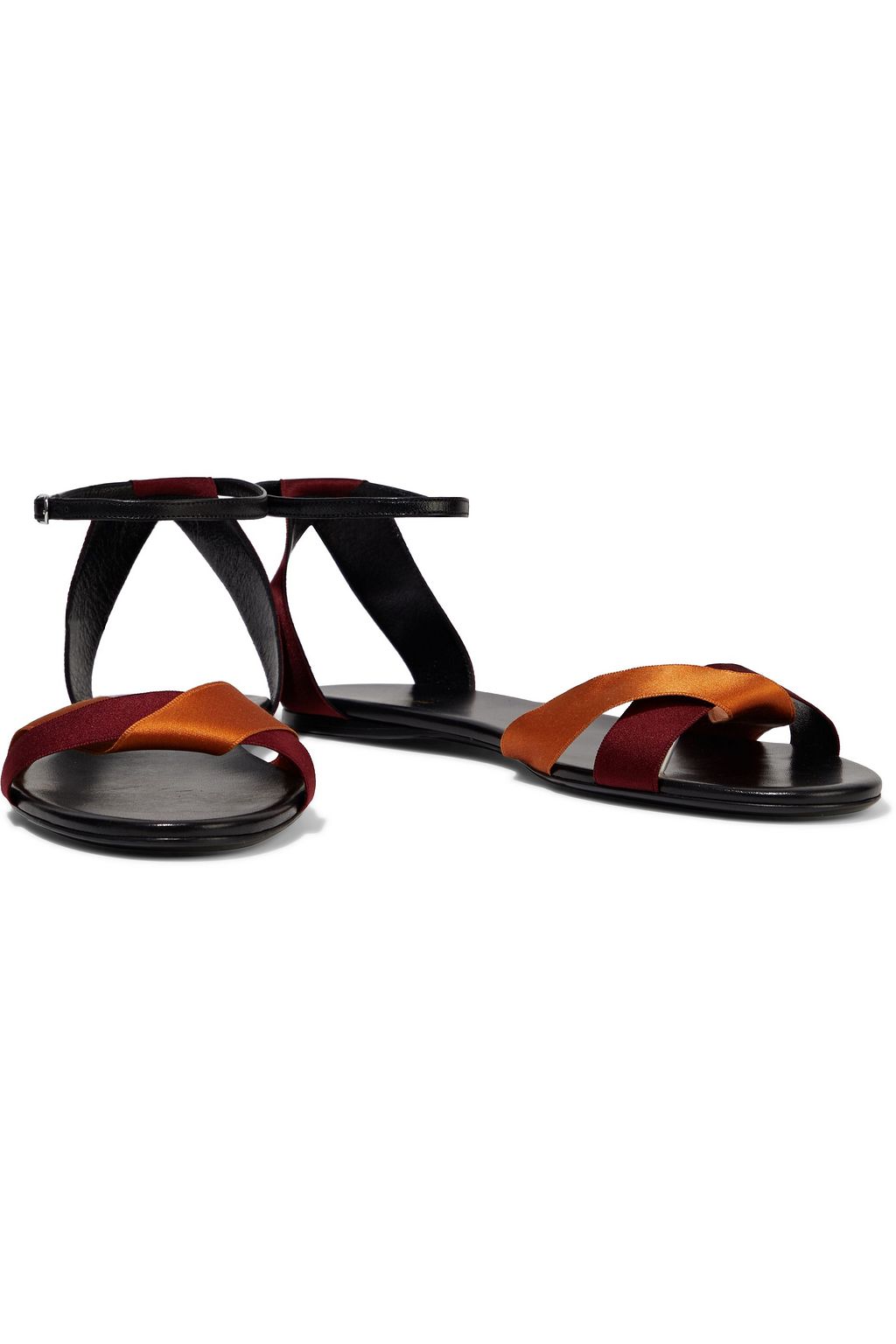 THE ROW Ribbons leather and satin sandals