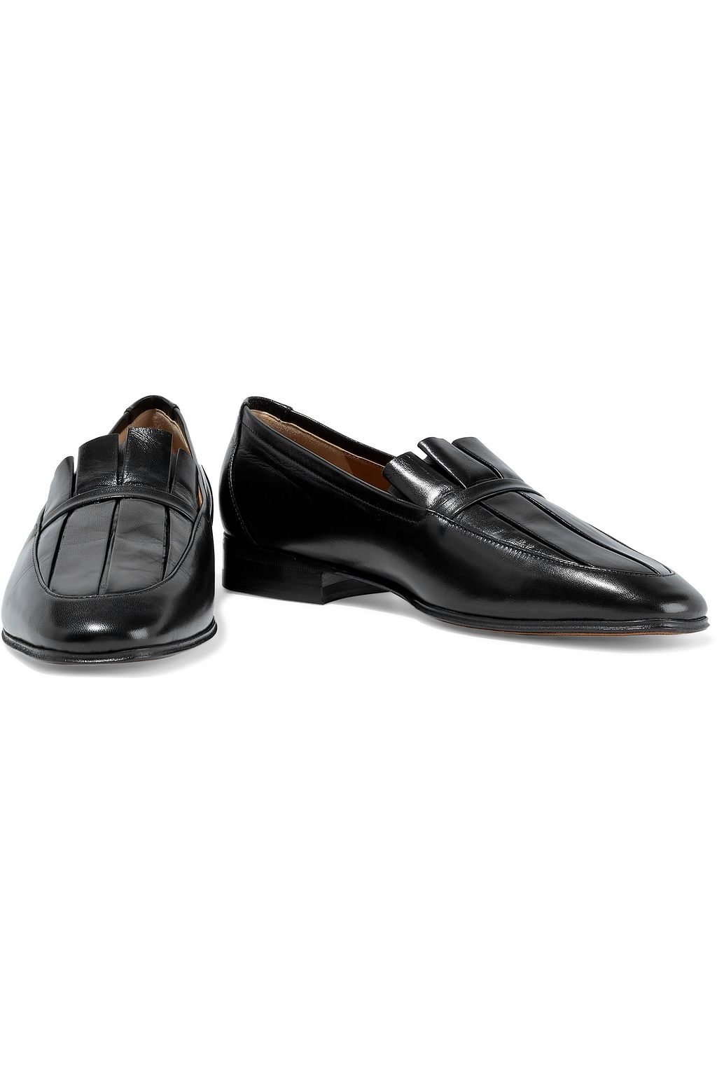 THE ROW Adam pleated leather loafers