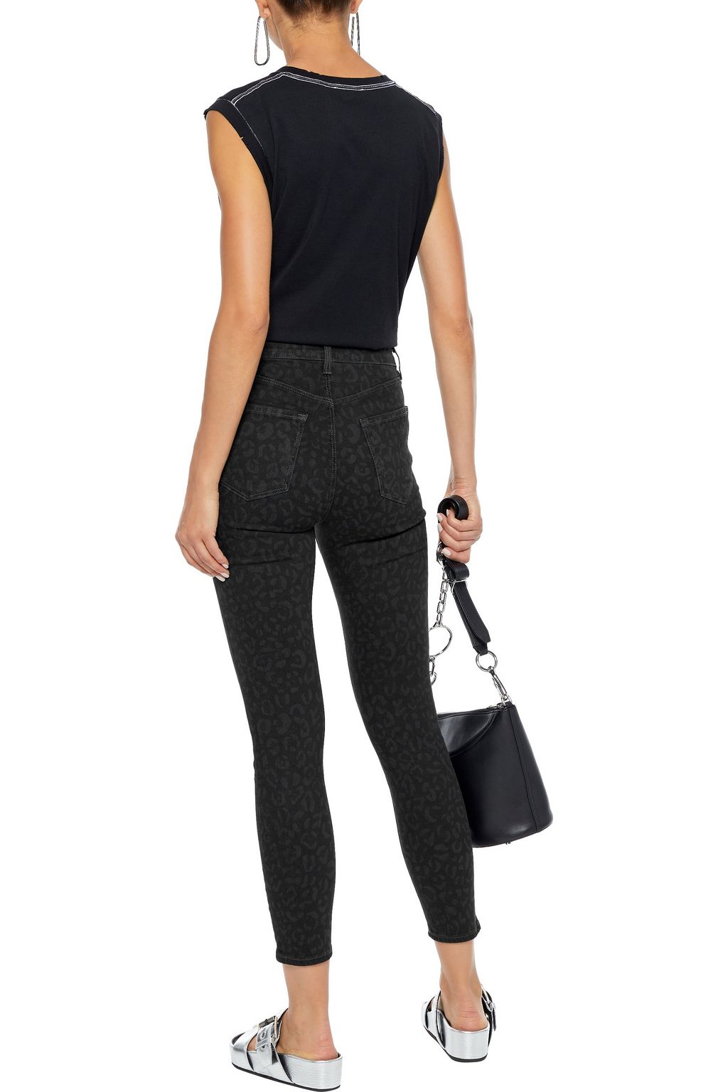 J BRAND Lillie cropped leopard-print high-rise skinny jeans