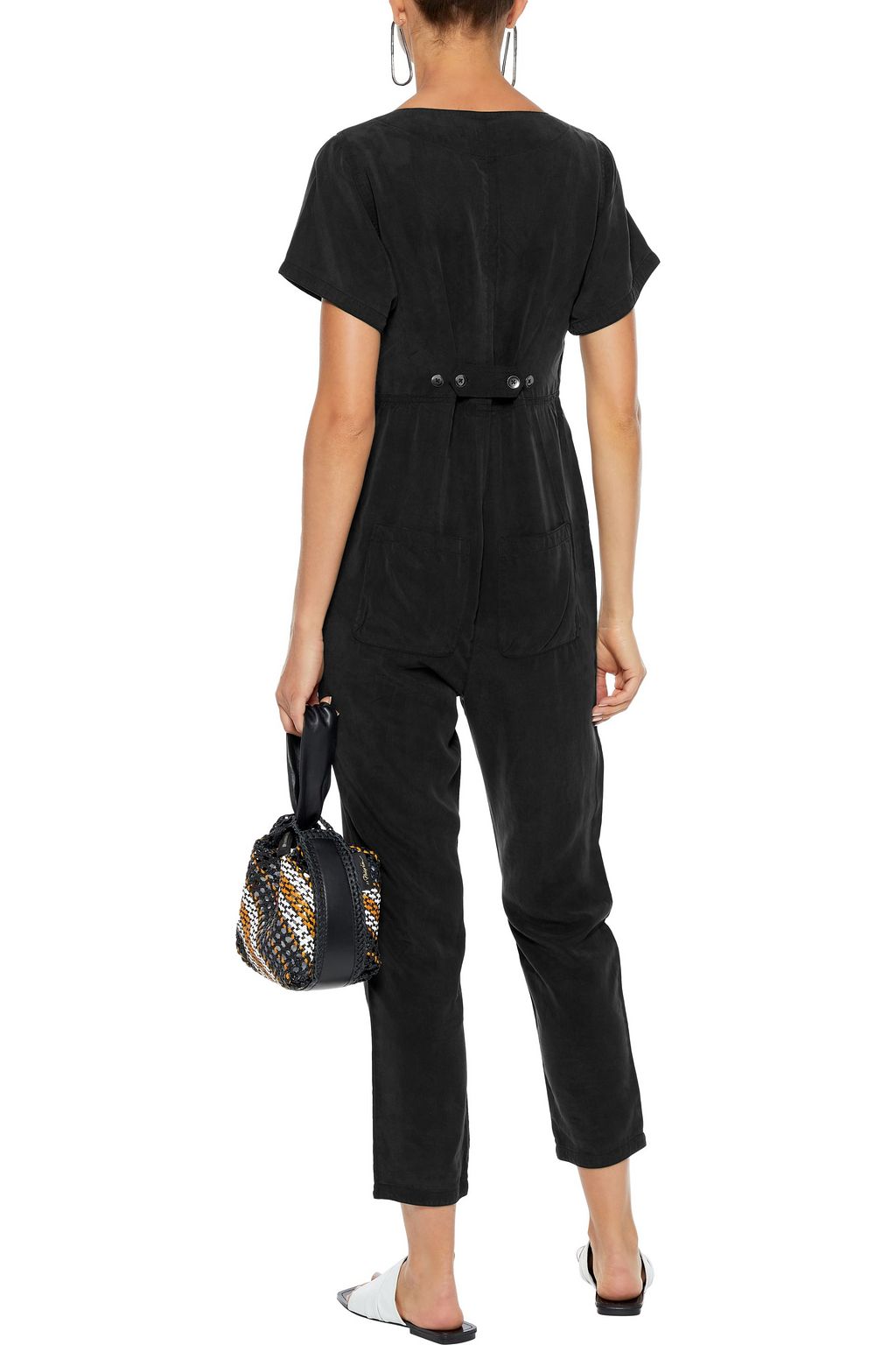 J BRAND Margerie cropped washed-twill jumpsuit
