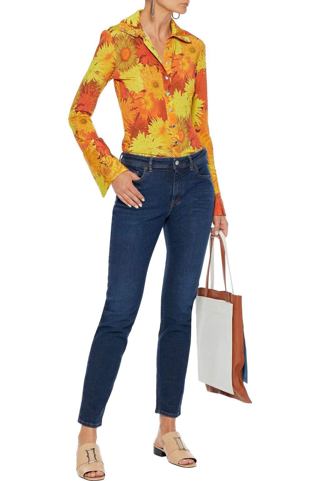 ACNE STUDIOS Climb faded mid-rise skinny jeans