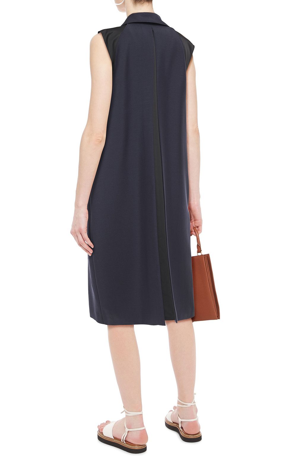 MAISON MARGIELA Satin-trimmed woven midi dress