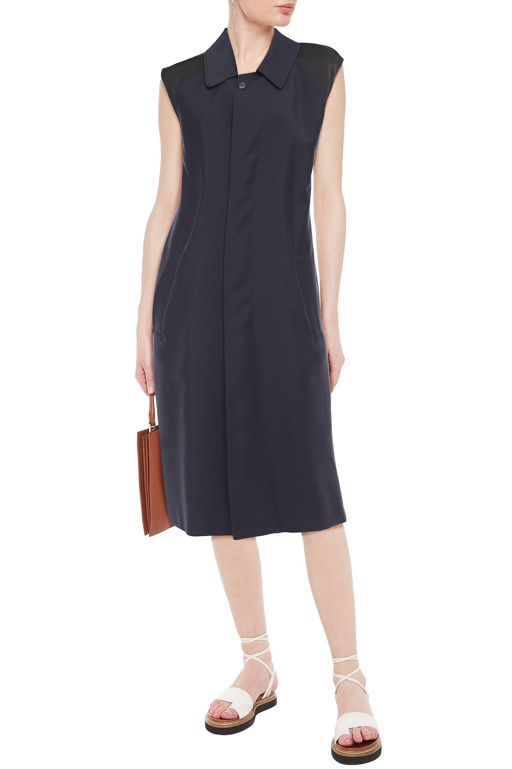 MAISON MARGIELA Satin-trimmed woven midi dress