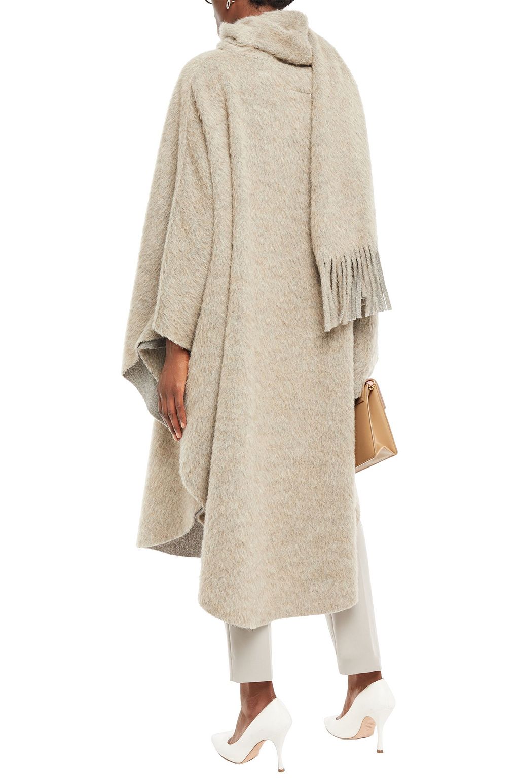MM6 MAISON MARGIELA Poncho aus gebürstetem Strick mit Fransen