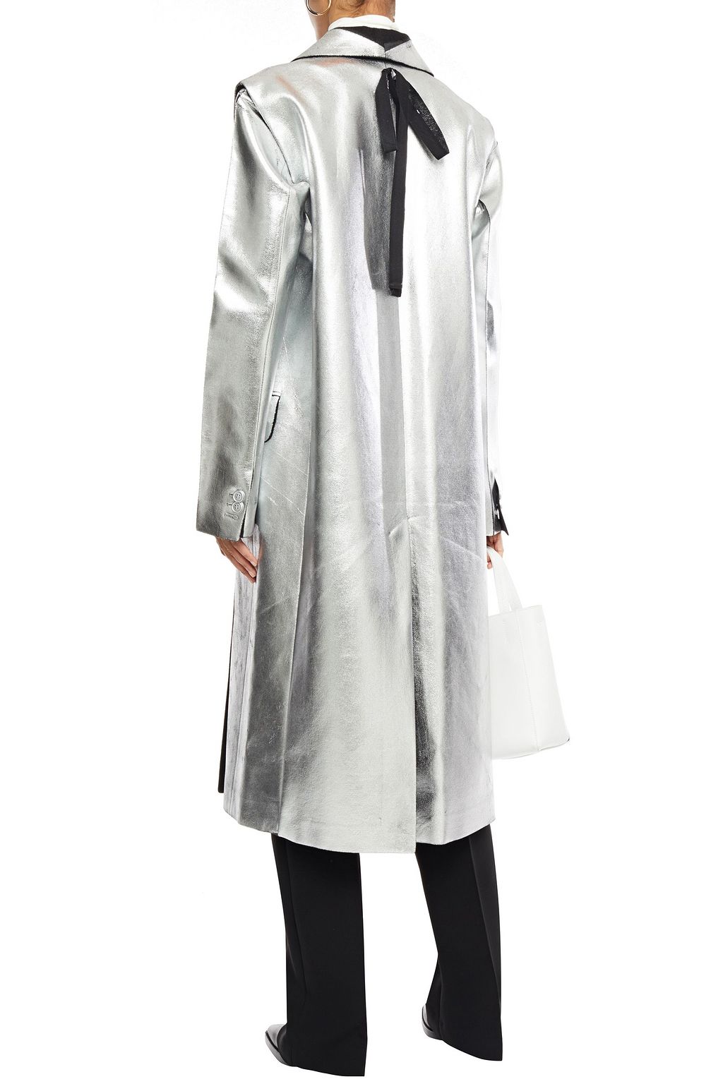 MM6 MAISON MARGIELA Double-breasted metallic coated wool-blend coat