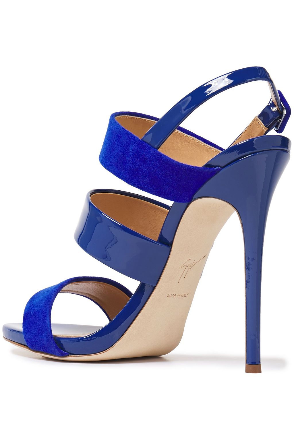 GIUSEPPE ZANOTTI Alien 115 patent-leather and suede sandals