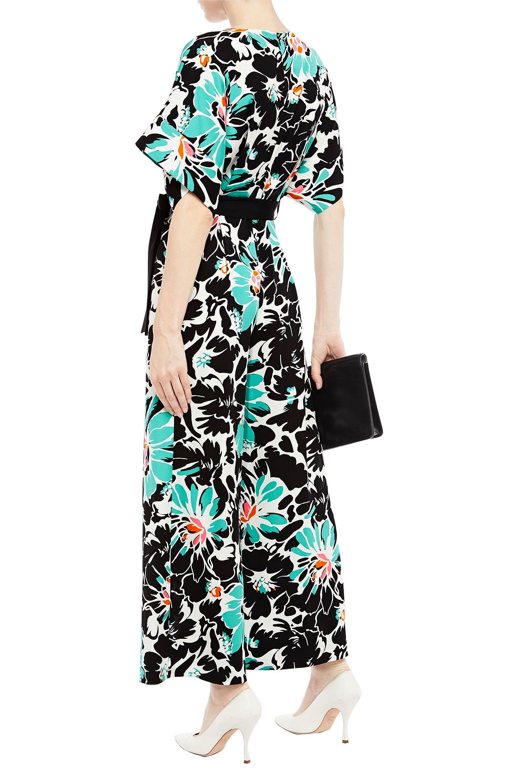 DIANE VON FURSTENBERG Karissa wrap-effect floral-print stretch-crepe wide-leg jumpsuit