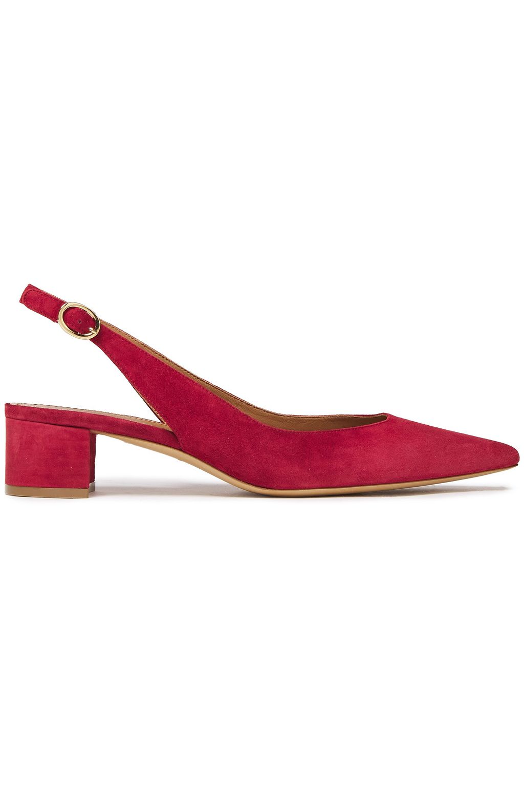 red suede slingback shoes