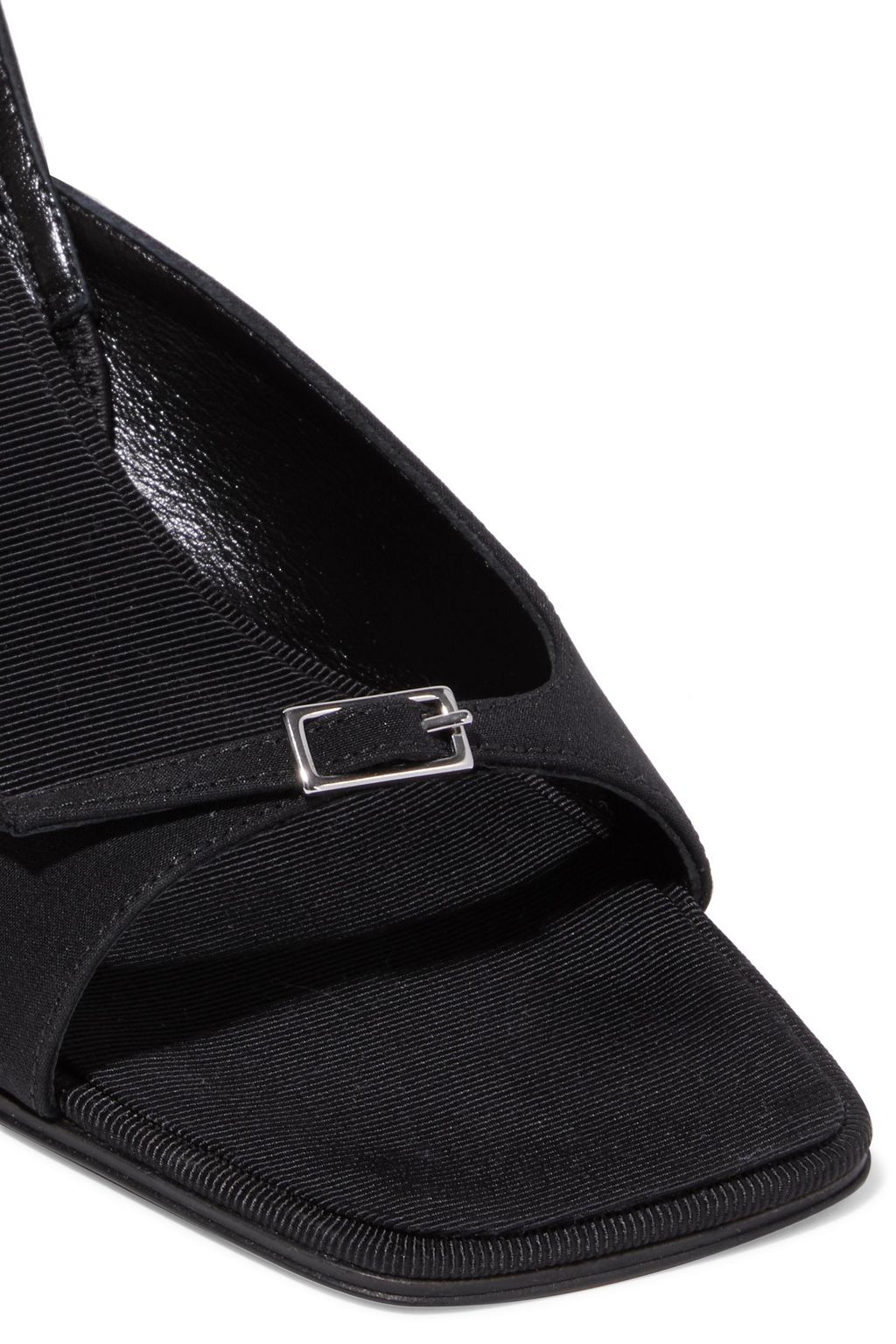 THE ROW Buckle Sling leather-trimmed woven slingback sandals