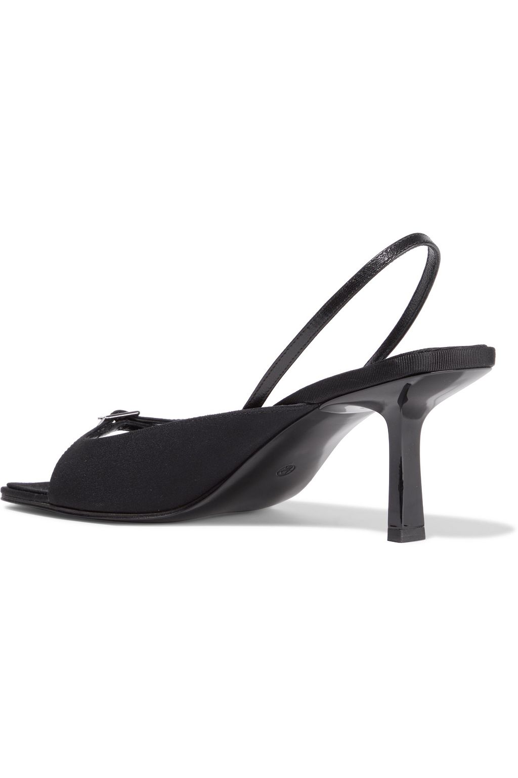 THE ROW Buckle Sling leather-trimmed woven slingback sandals