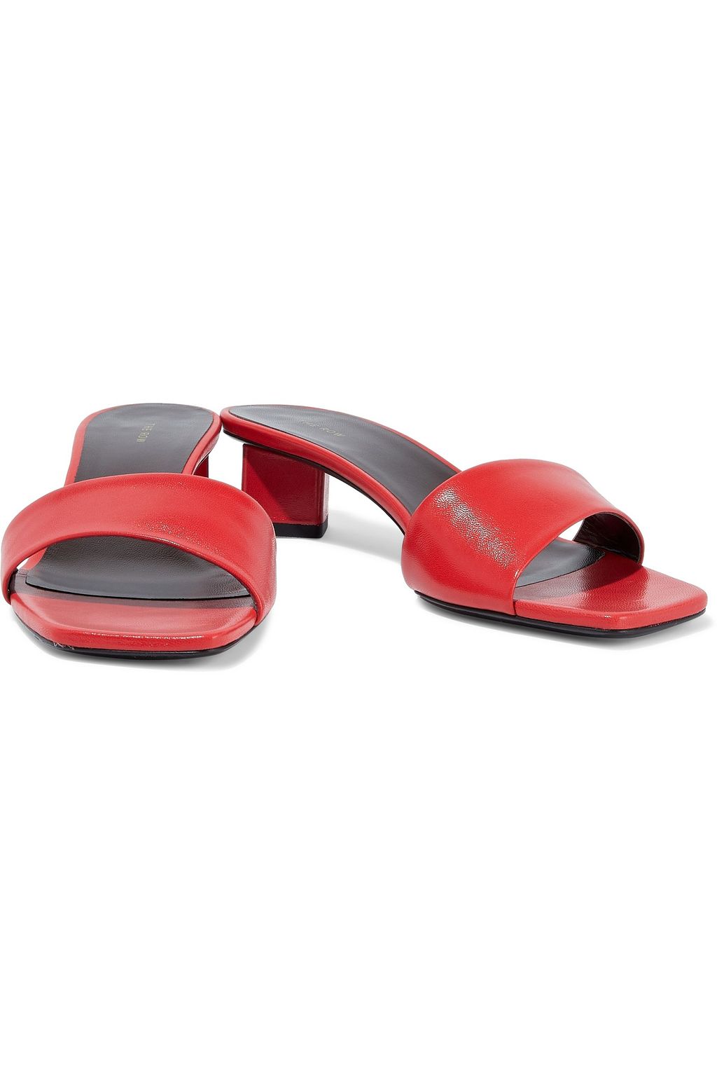 THE ROW Chocolate leather mules