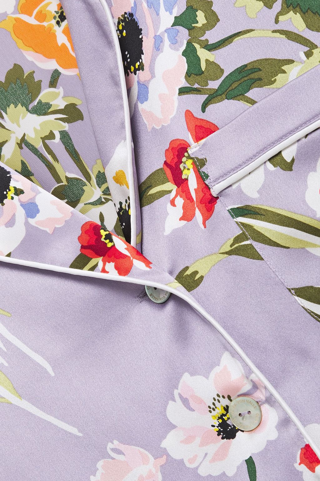 OLIVIA VON HALLE Lila printed silk-charmeuse pajama set