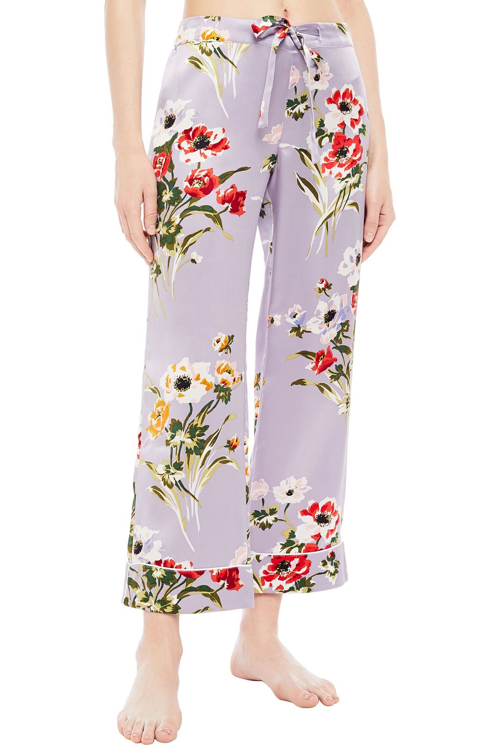 OLIVIA VON HALLE Lila printed silk-charmeuse pajama set