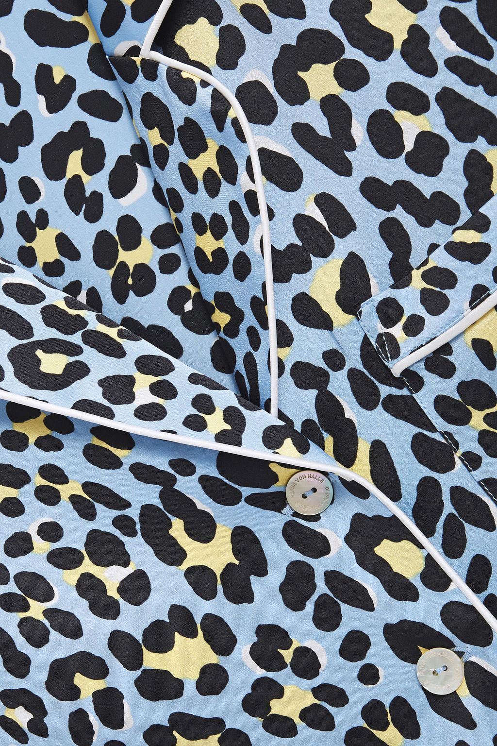 OLIVIA VON HALLE Lila printed silk-charmeuse pajama set