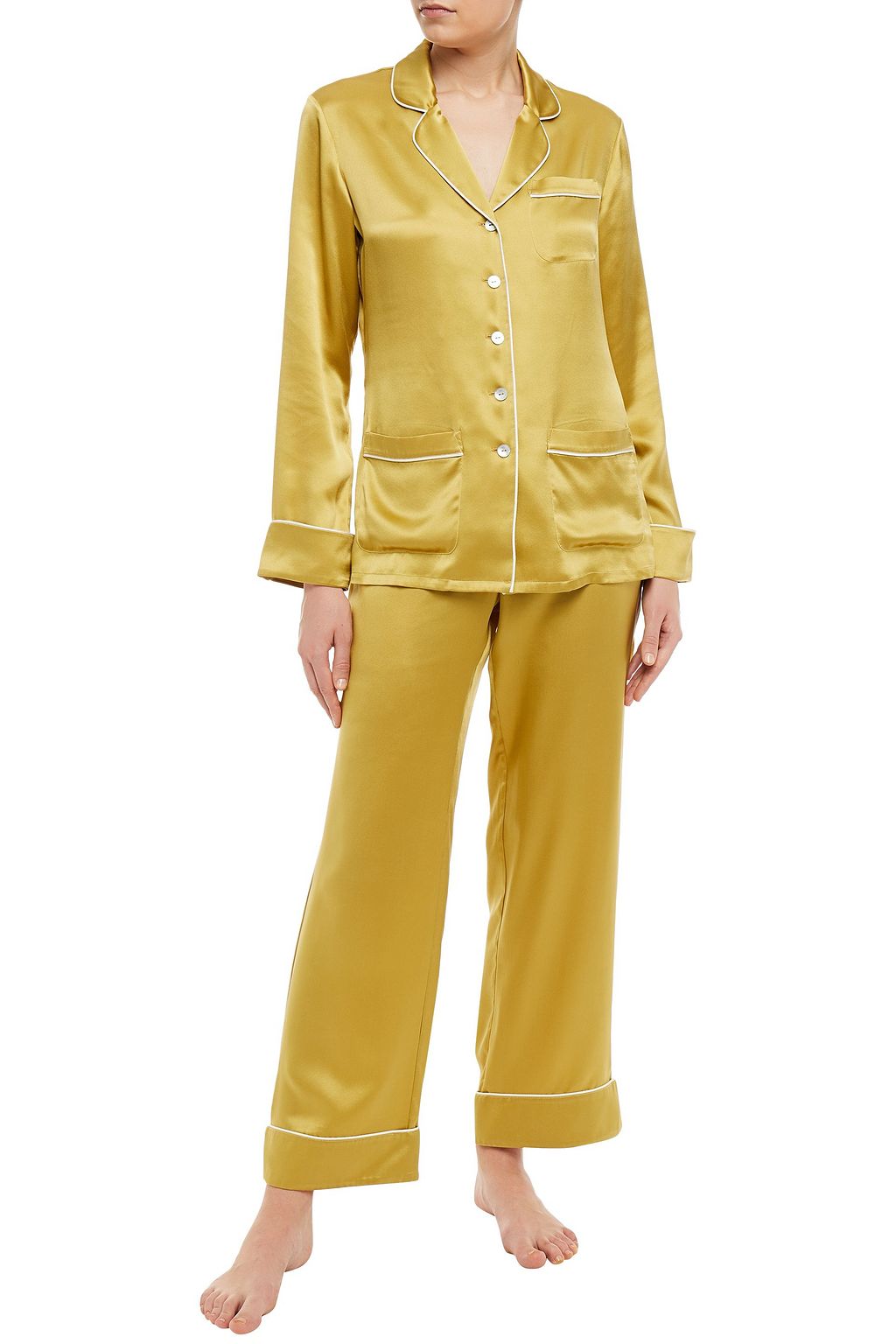 OLIVIA VON HALLE Silk-charmeuse pajama set