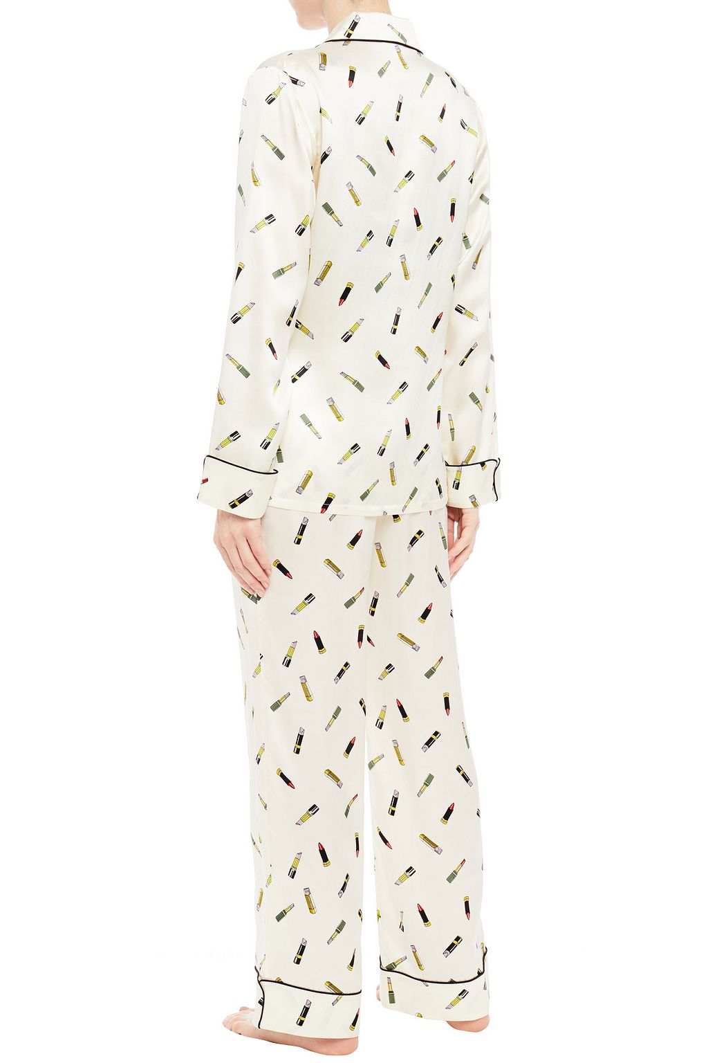 OLIVIA VON HALLE Lila printed silk-satin pajama set