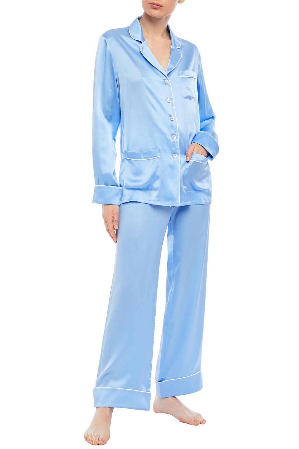 OLIVIA VON HALLE Coco silk-charmeuse pajama set