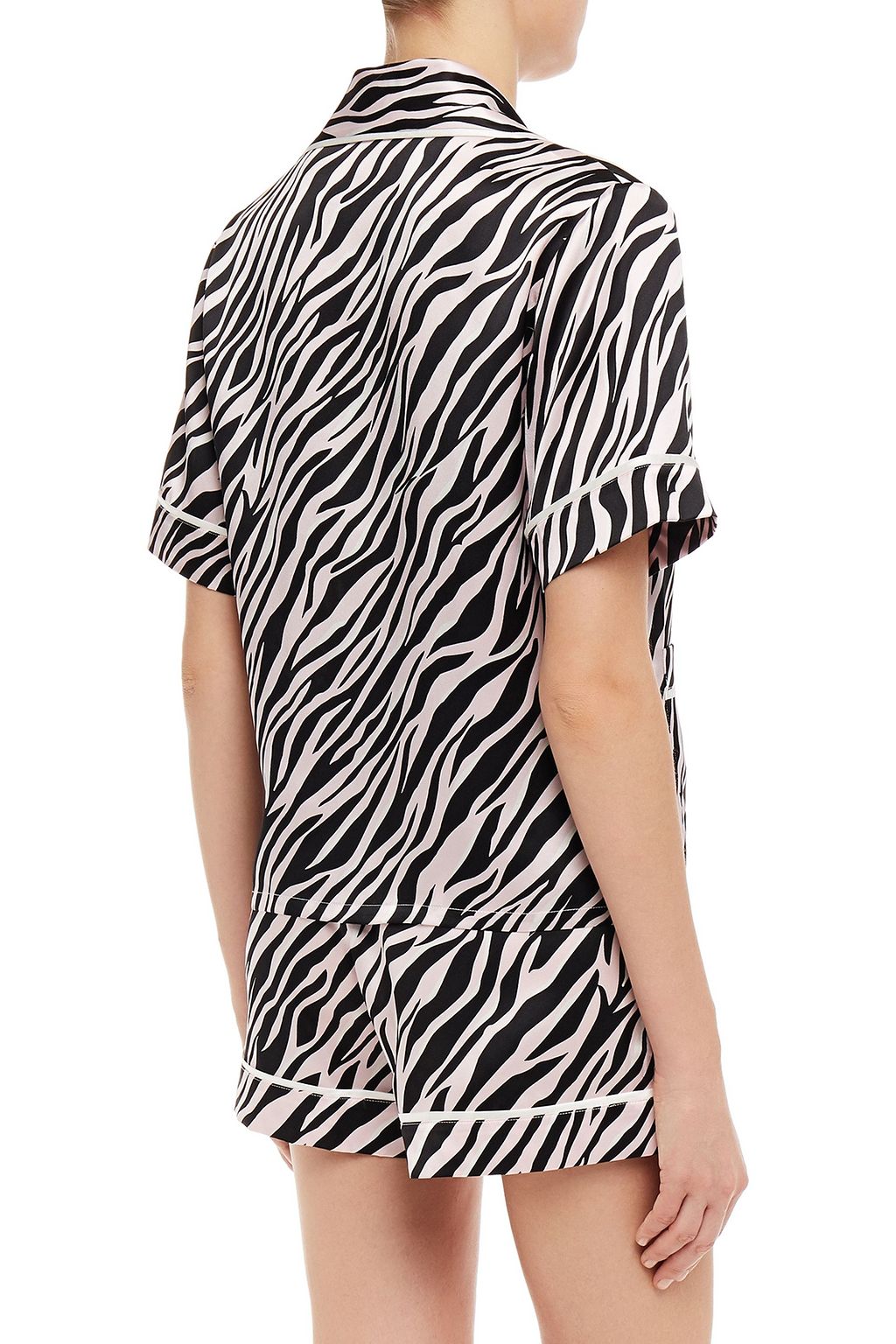 OLIVIA VON HALLE Millicent zebra-print silk-satin pajama set