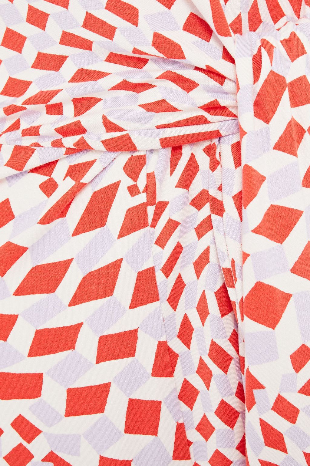 DIANE VON FURSTENBERG Theresa tie-front printed stretch-jersey mini dress