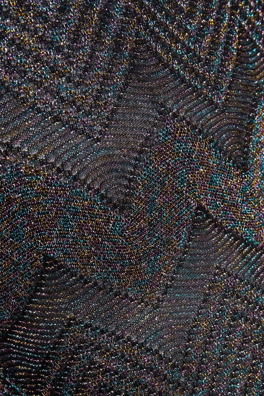 M MISSONI Pleated metallic crochet-knit midi dress