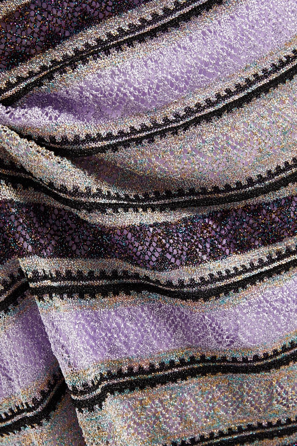 M MISSONI Metallic pointelle-knit mini dress