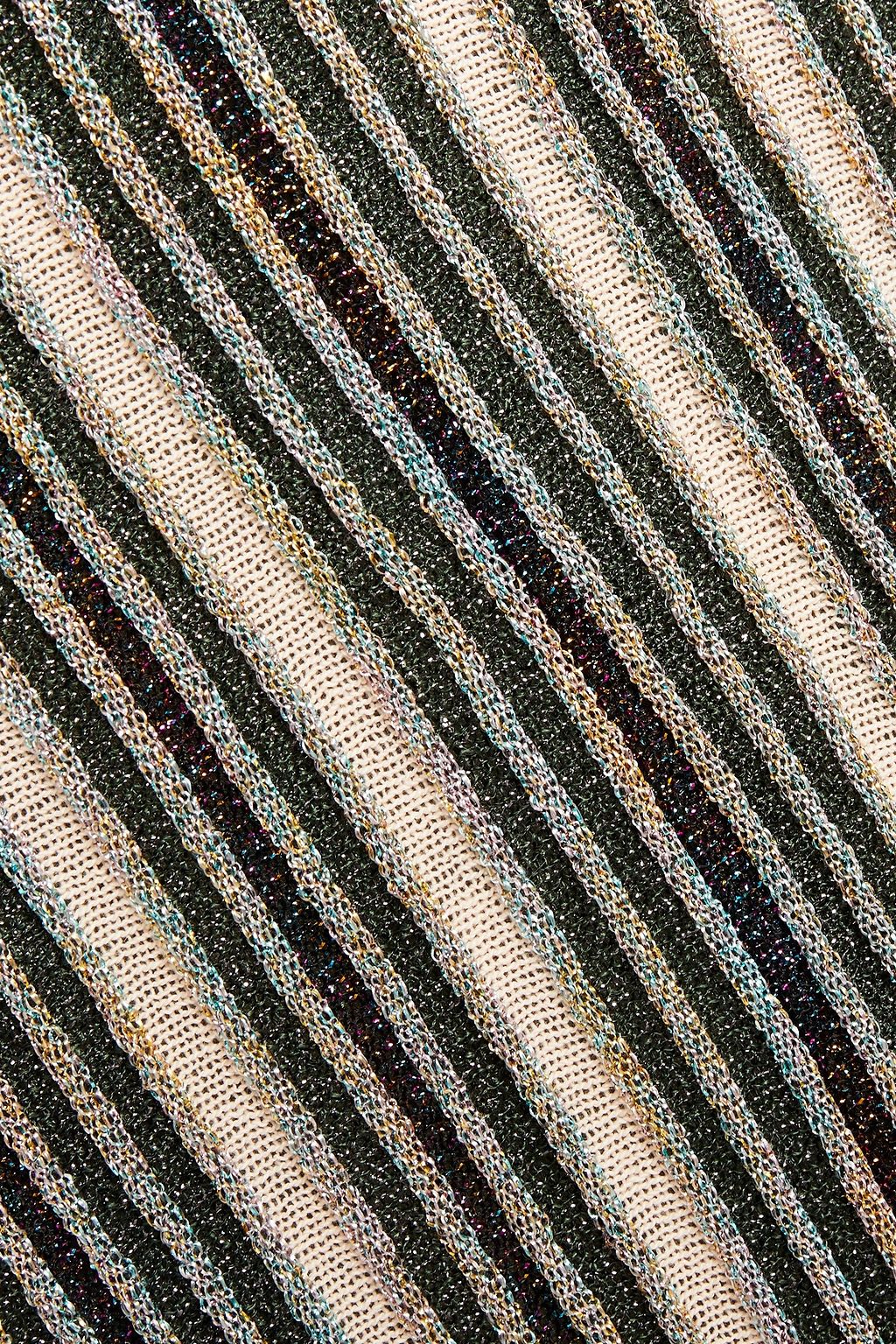 M MISSONI Metallic striped crochet-knit maxi dress
