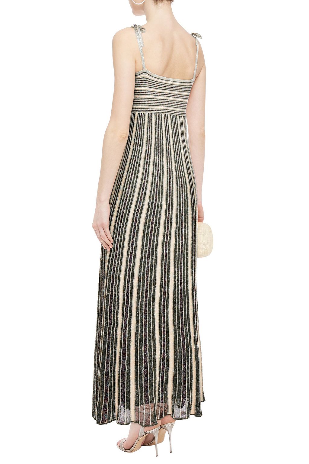 M MISSONI Metallic striped crochet-knit maxi dress