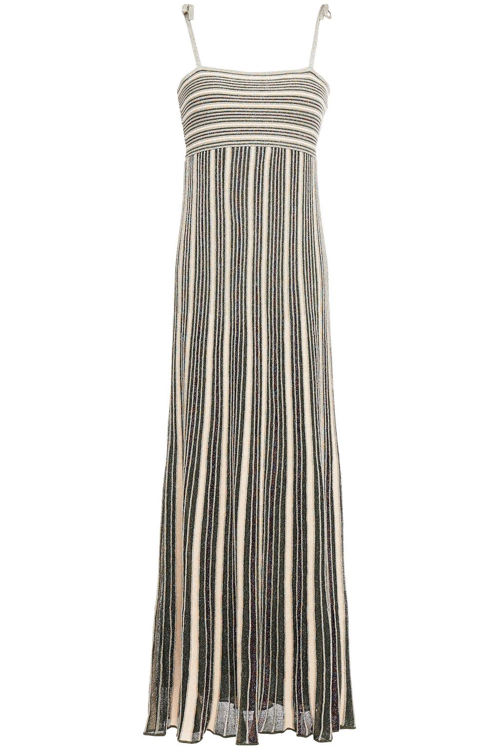 M MISSONI Metallic striped crochet-knit maxi dress | Sale up to 70% off ...