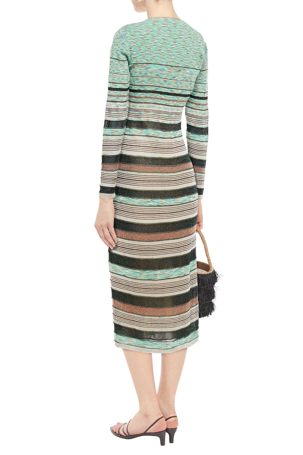 M MISSONI Paneled marled wool-blend midi dress