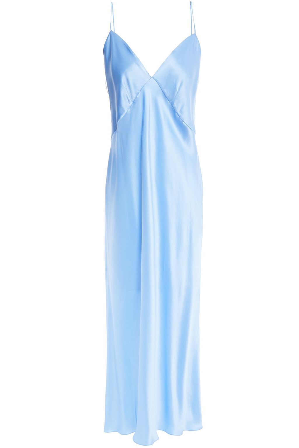 light blue silk slip dress