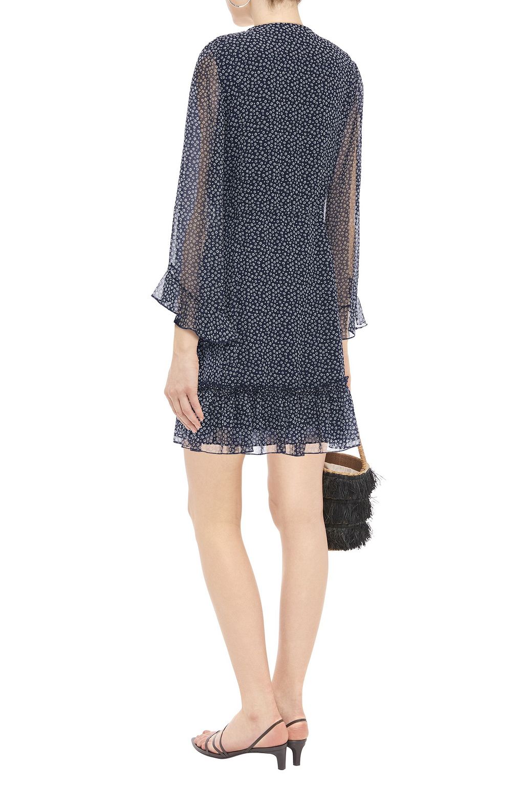 DIANE VON FURSTENBERG Harlene ruffled floral-print georgette mini dress