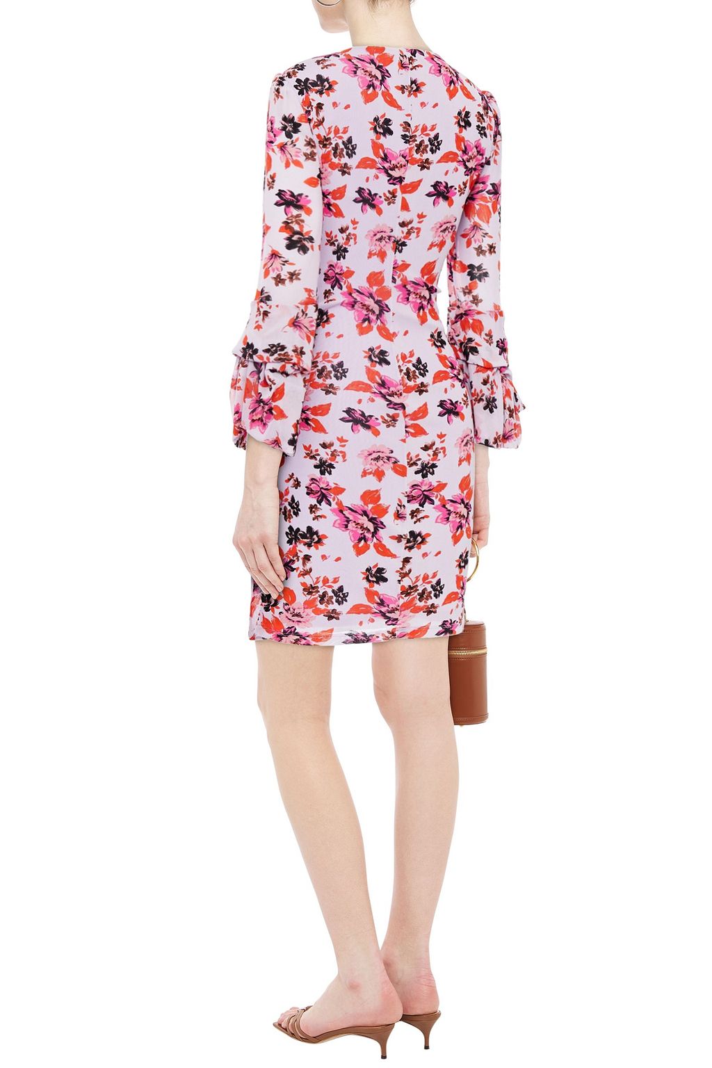 DIANE VON FURSTENBERG Faridah wrap-effect printed stretch-mesh mini dress