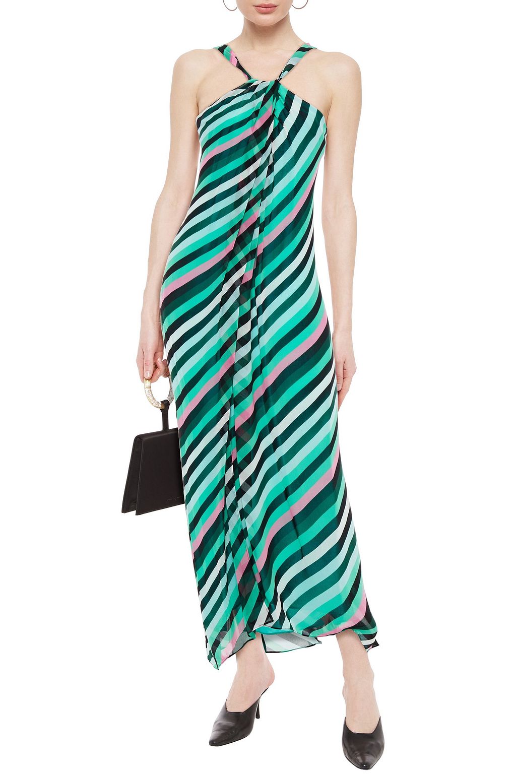DIANE VON FURSTENBERG Lilita gestreiftes Maxikleid aus Georgette
