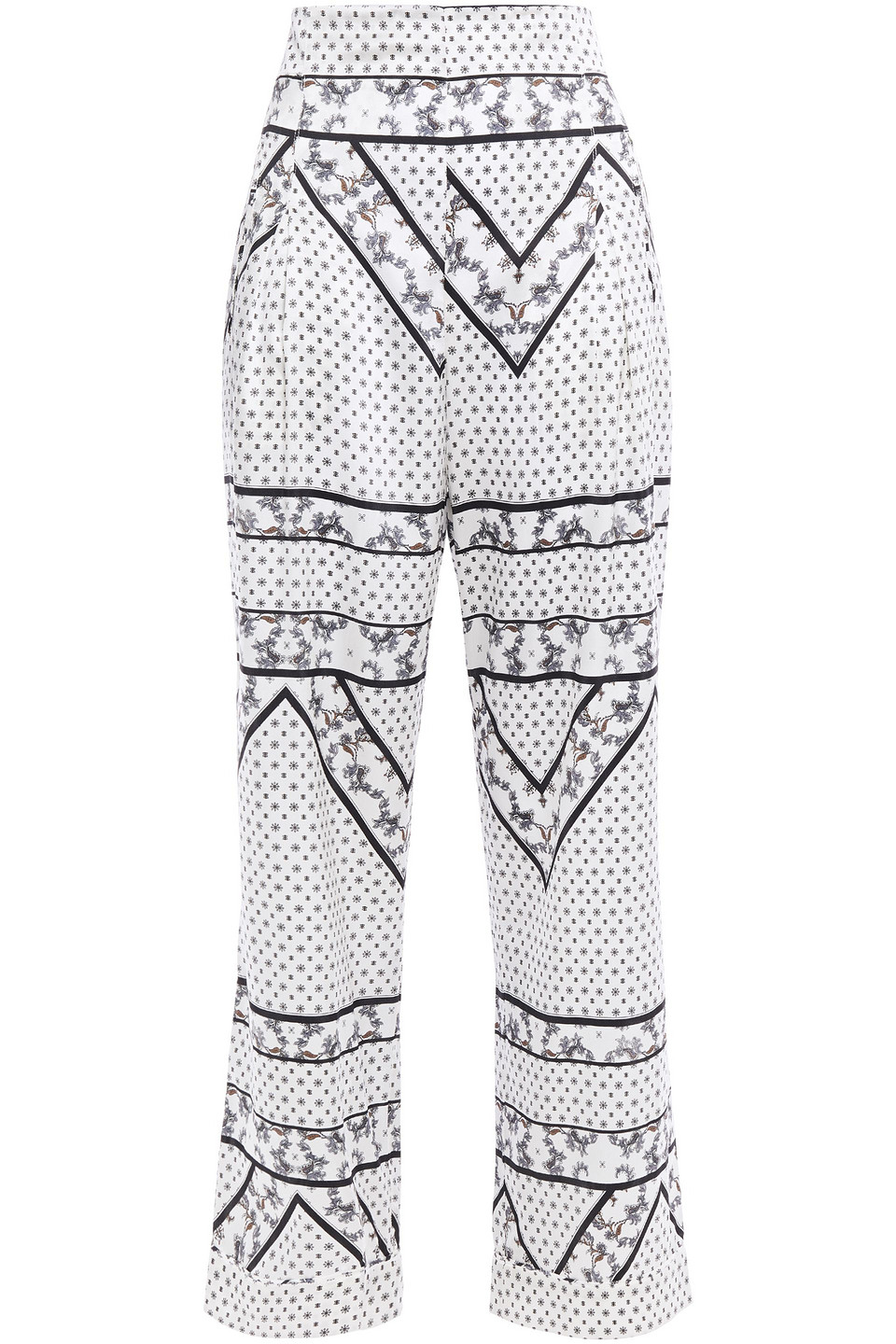 Ganni Woman Blakely Stretch-silk Satin Wide-leg Pants Off-white Size 38