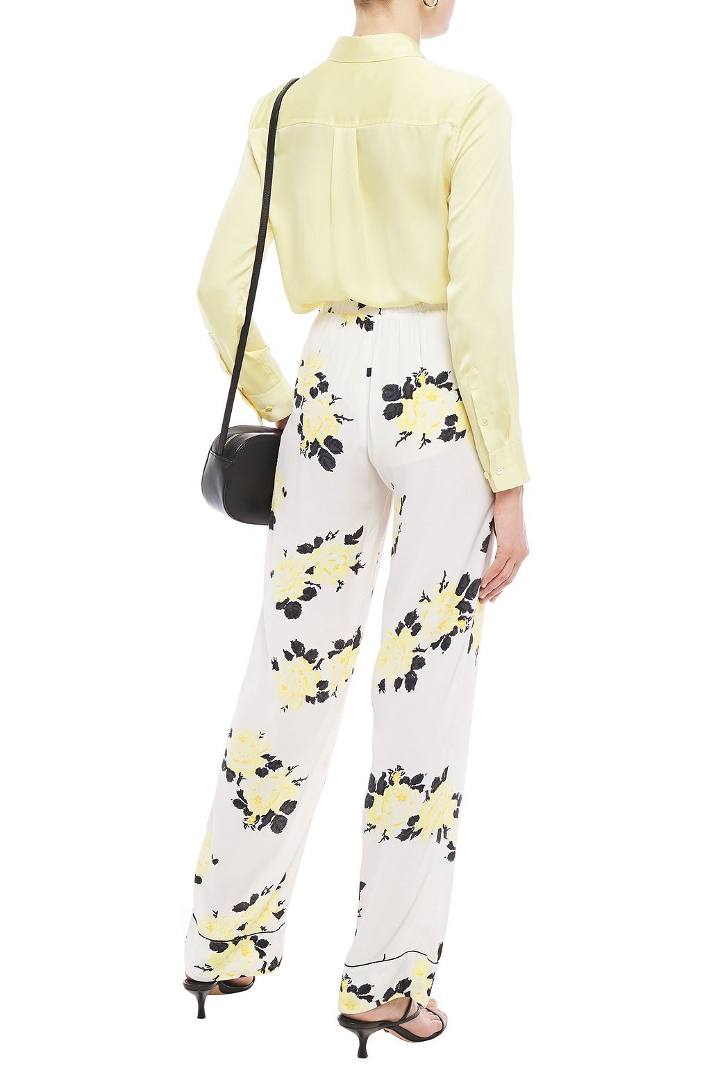 GANNI Floral-print crepe straight-leg pants