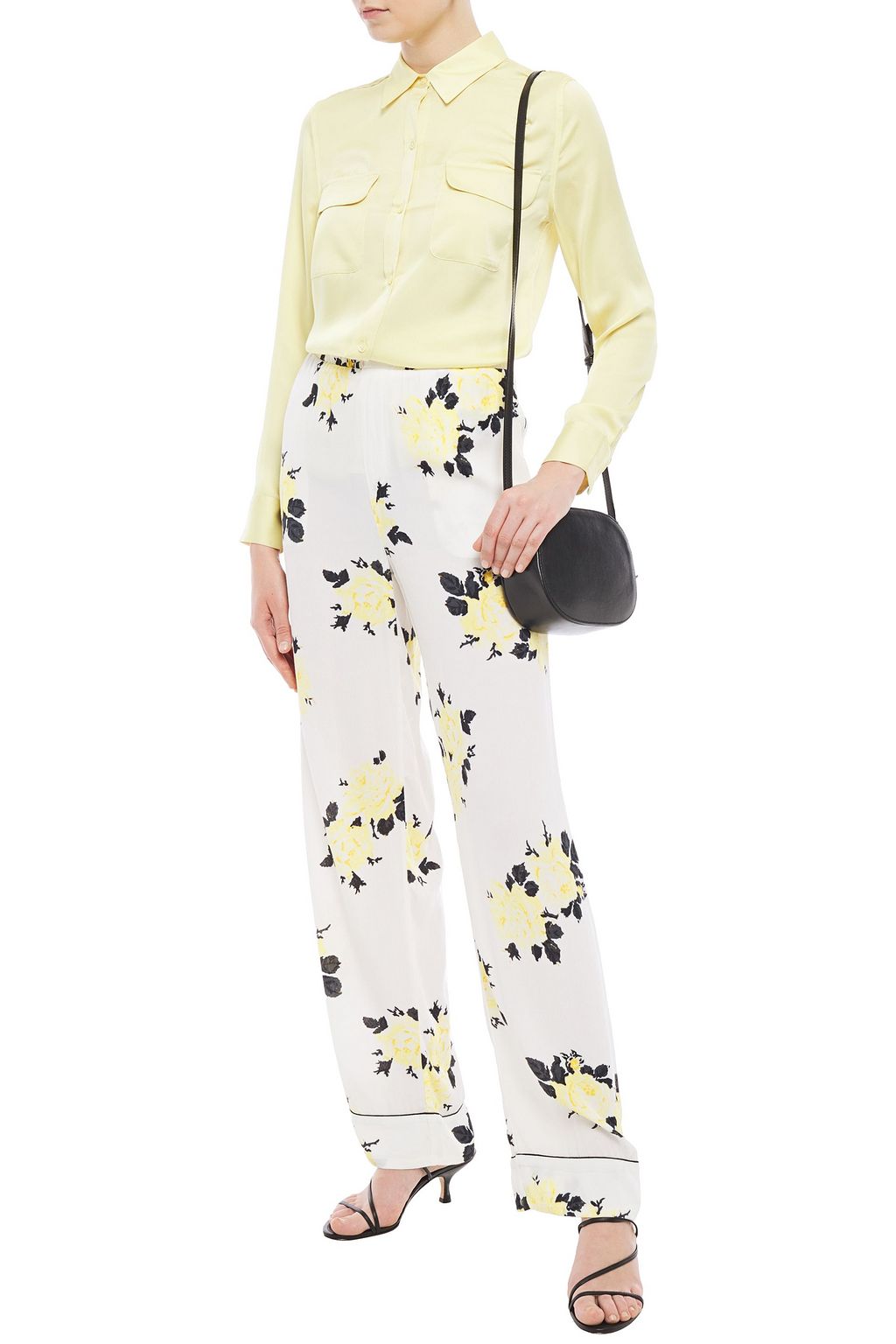 GANNI Floral-print crepe straight-leg pants