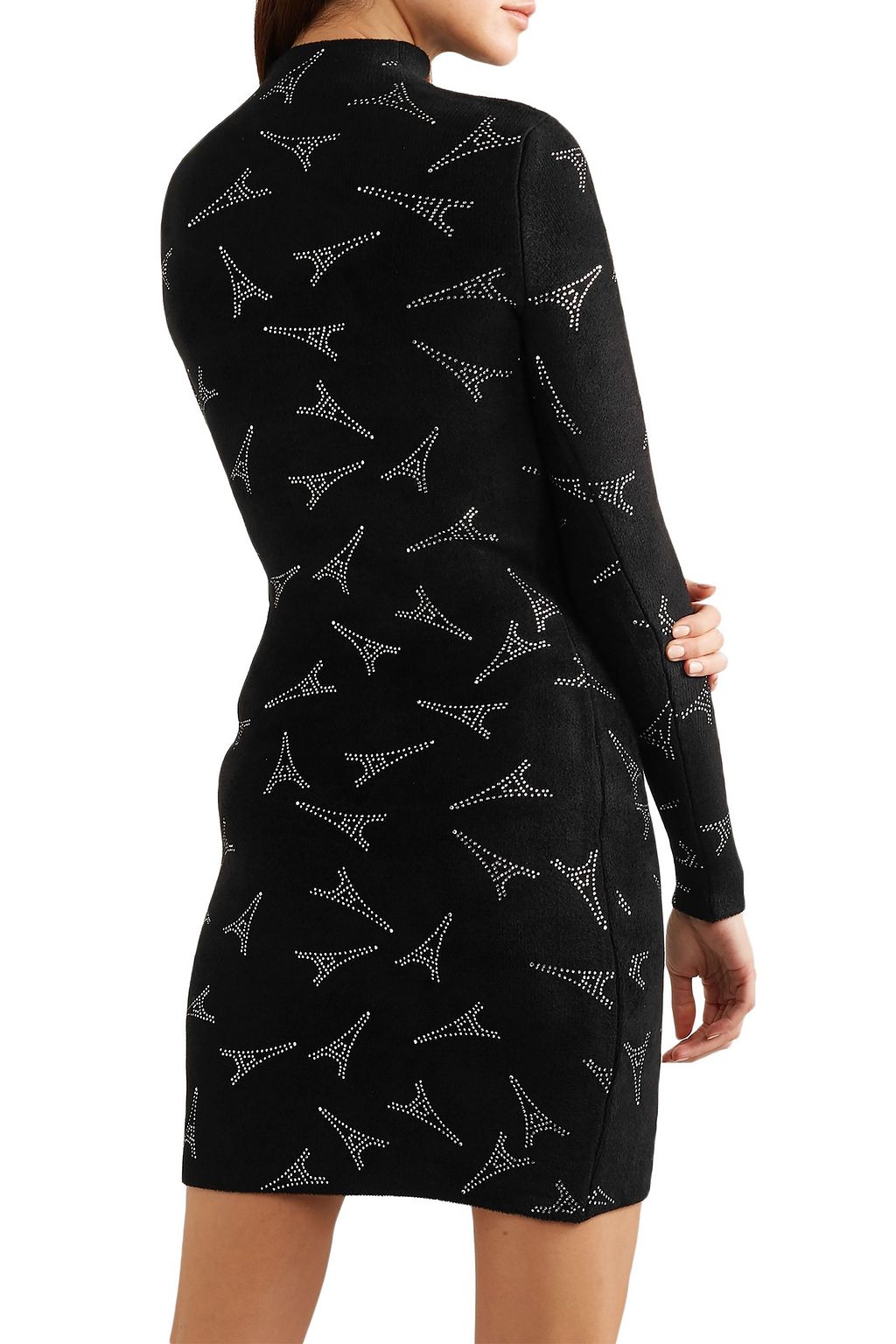 BALENCIAGA Crystal-embellished stretch-velvet mini dress