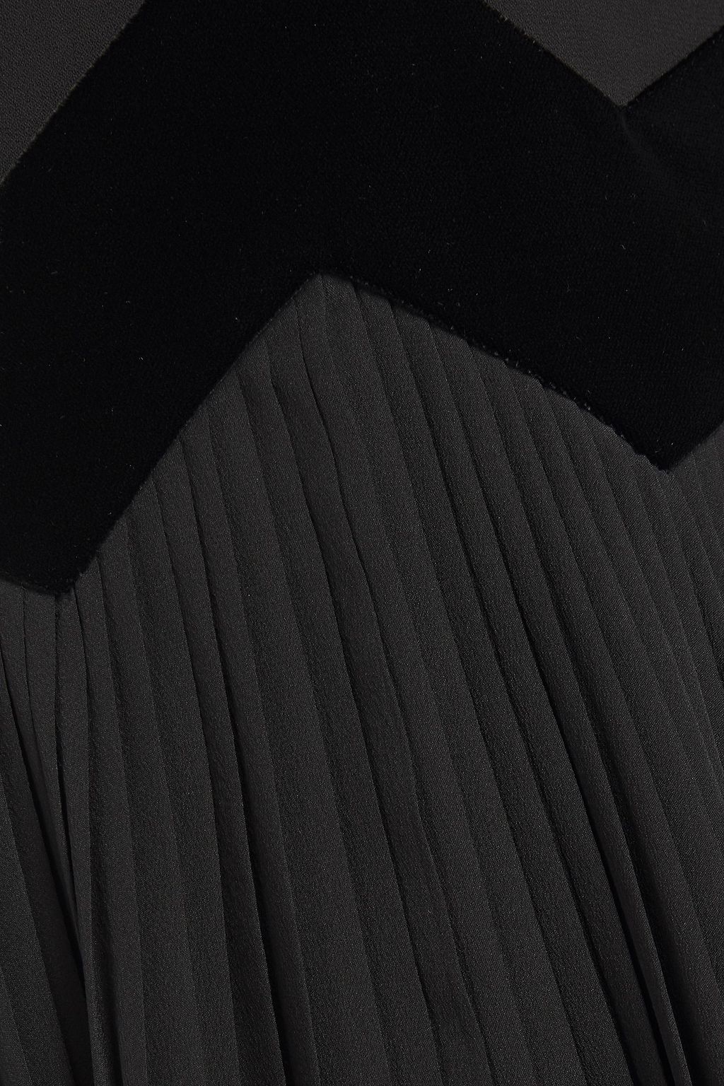 GIVENCHY Tiered velvet-trimmed crepe gown