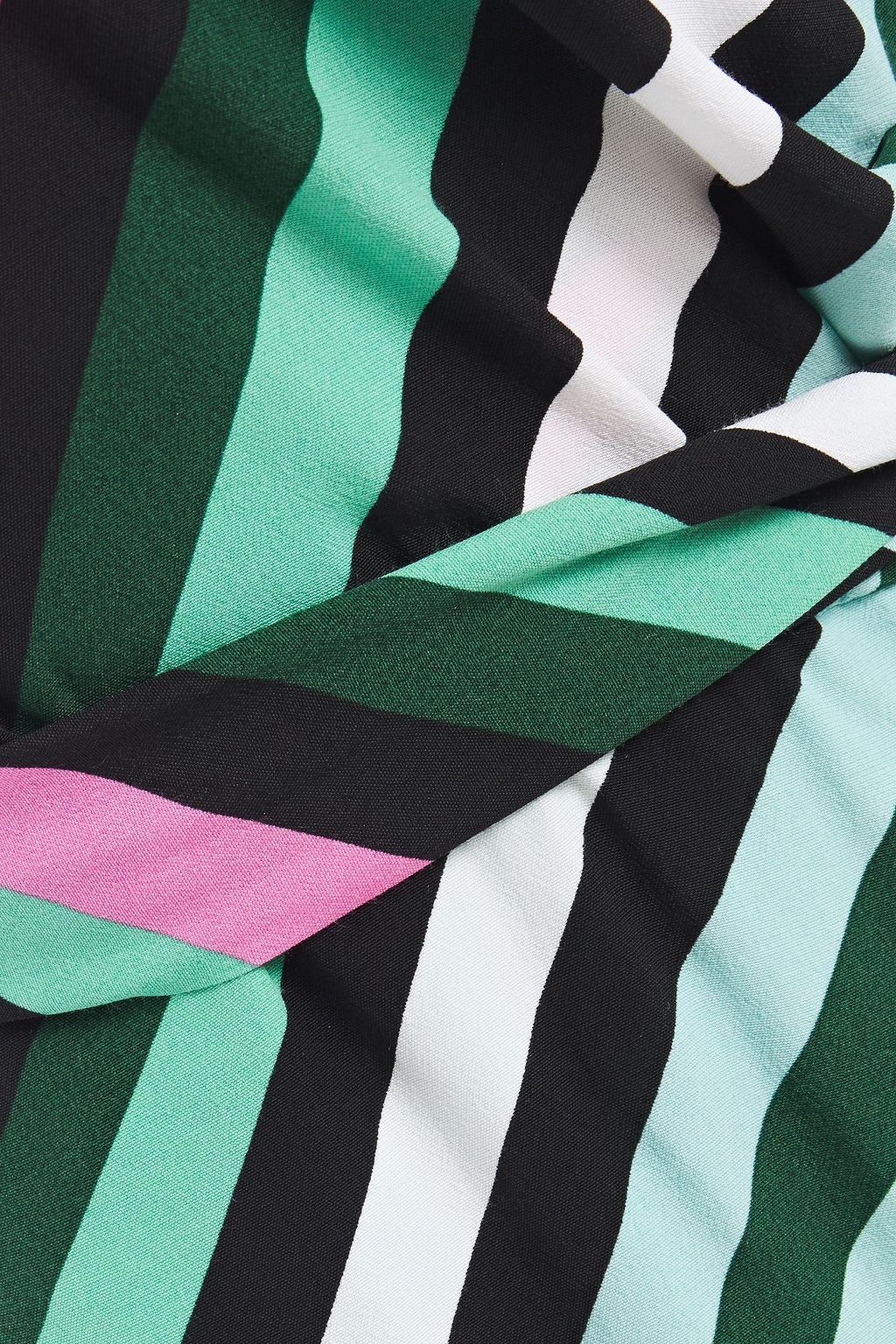 DIANE VON FURSTENBERG Wrap-effect striped crepe jumpsuit