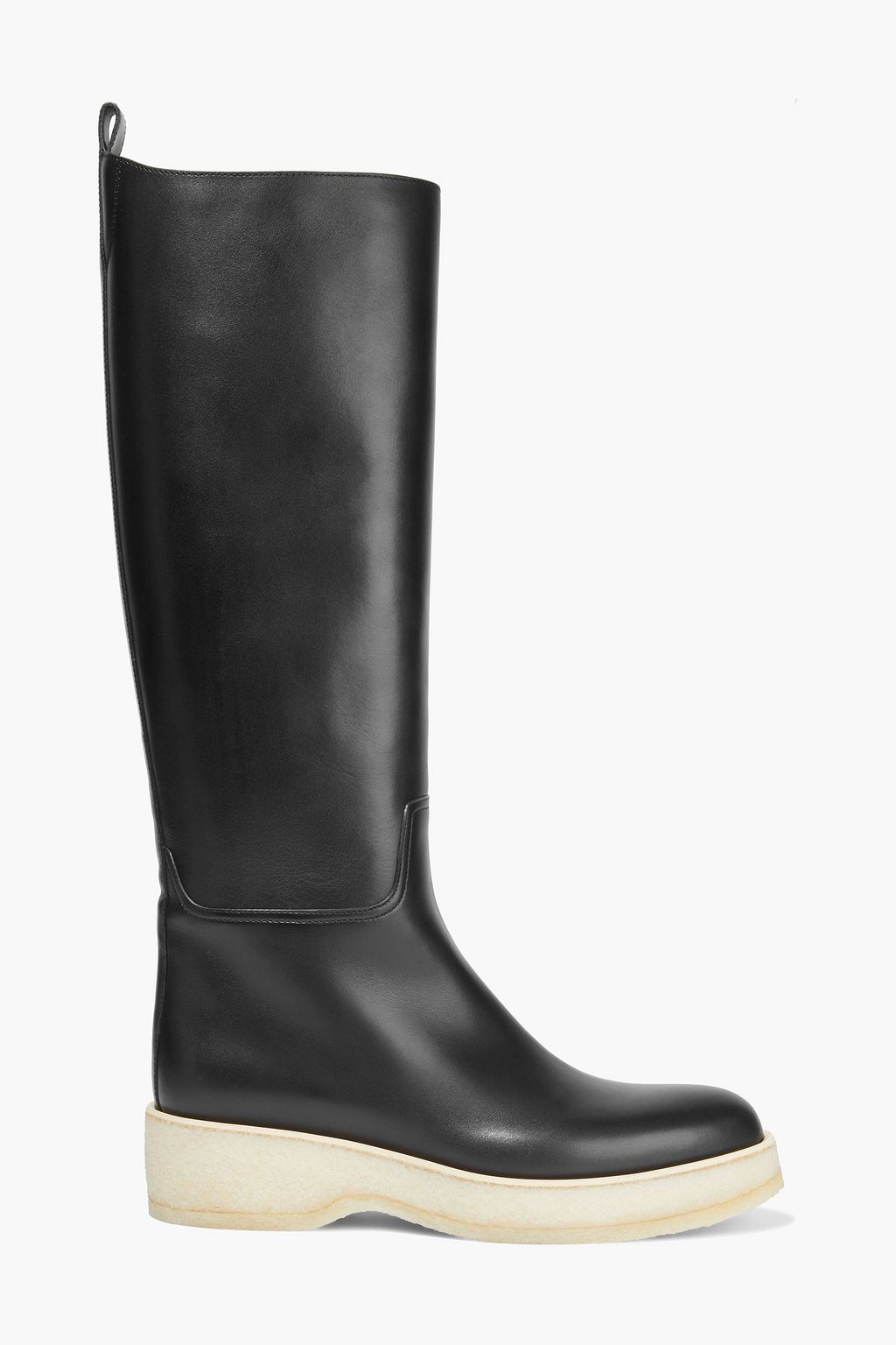 Motobike leather knee boots